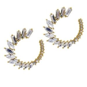 $65 Adornia Crystal Round Petal Studs gold

New